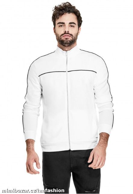 Pánská bílá mikina Guess-Melvin Jacket vel. XL, 2XL
