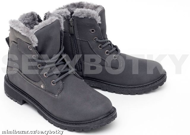 Zimní šedé farmářky vel. 36, 39 - HNĚDÉ