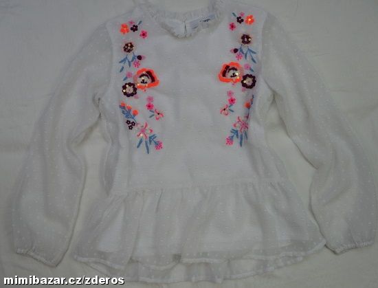 Vyšívaná bílá halenka, vel. 8/9 let