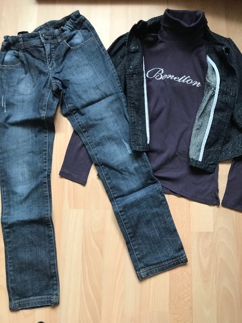 Luxusní komplet Benetton a riflové bolerko do setu