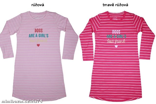 Bavlněná noční košile s dlouhým rukávem