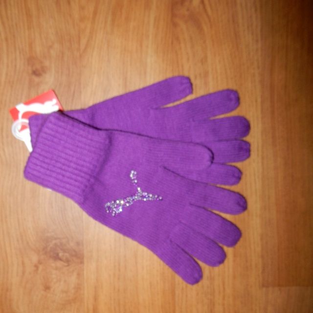 fialové rukavice Puma -vel m