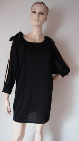 Spotted černé tenké svetrové minišaty / tunika 36