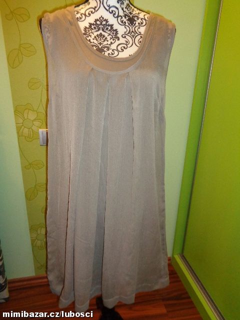 Krásné hnědé dvouvrstvé šaty 40/42