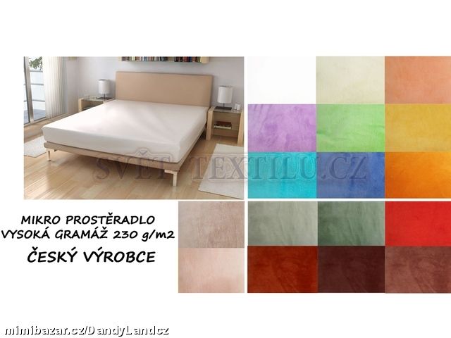 Mikroplyšové prostěradlo 70x160 vysoká gramáž 230g