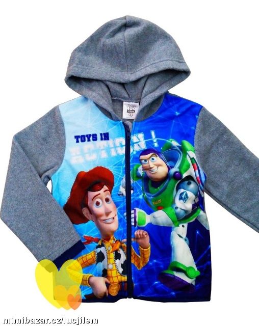 Mikina Toy Story flísová šedá