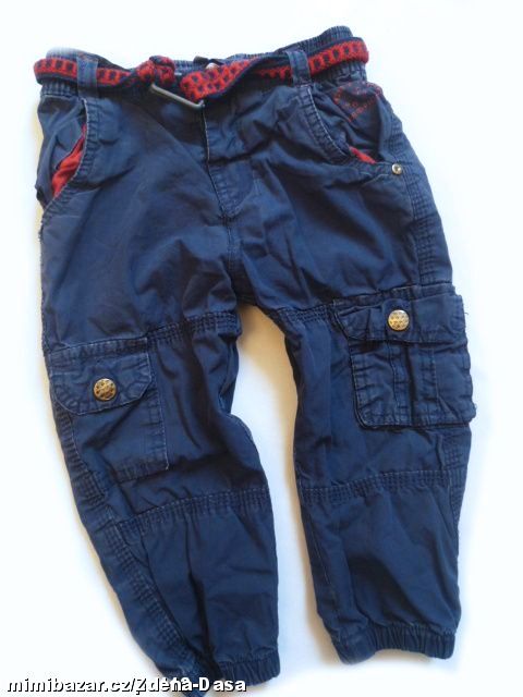 podšité kalhoty s páskem vel. 86