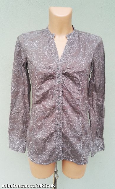 *ŠEDO HNĚDÁ BLŮZKA TUNIKA ESPRIT - VEL.36