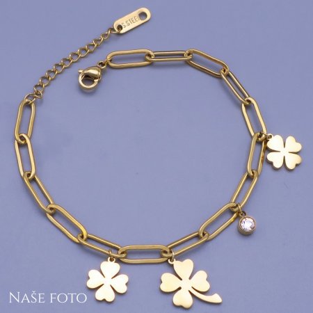 Pozlacený náramek se čtyřlístky-SKLADEM