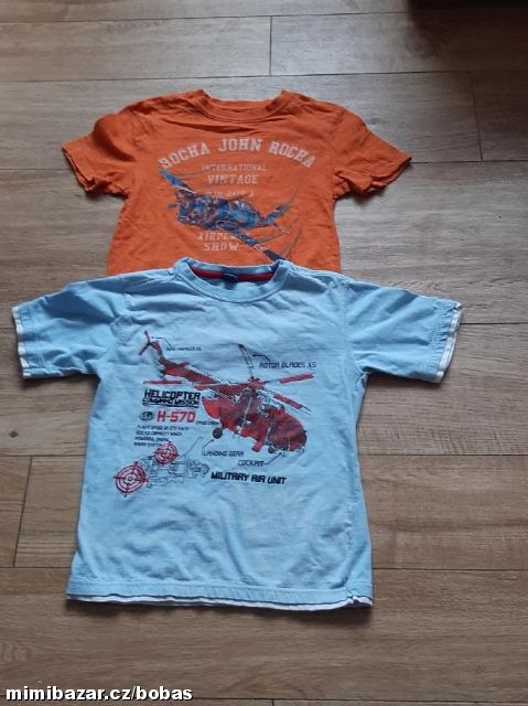 2 trička letadlo a vrtulník 9-10 let