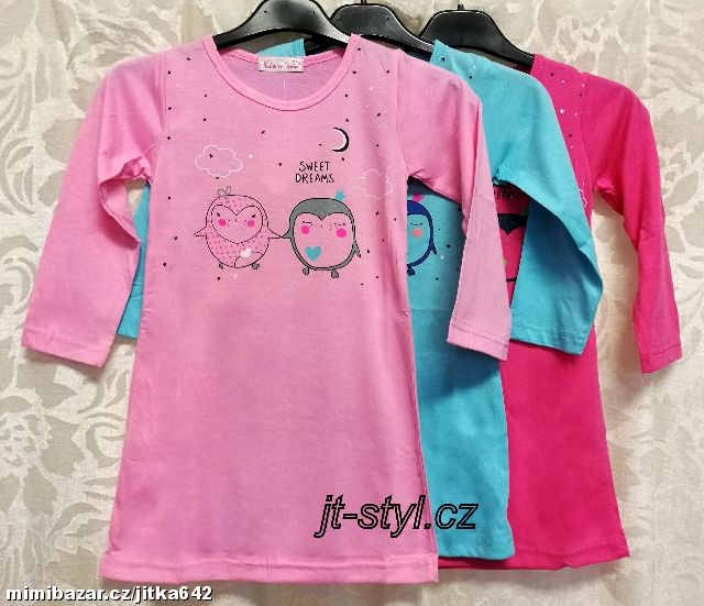 Dívčí NOČNÍ KOŠILE KOŠILKA sovičky 98/104-128/134