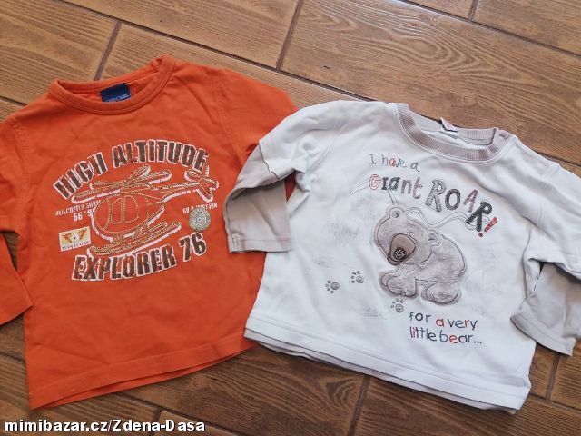 tričko s medvídkem Next, tričko s letadlem vel. 80