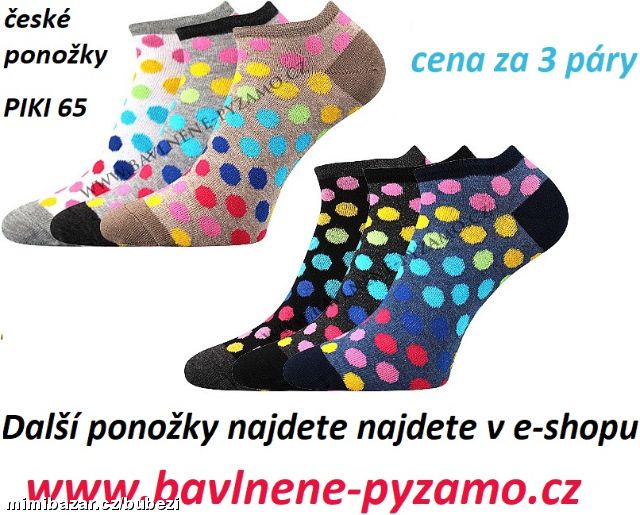 Dámské dětské nízké puntíkaté ponožky PIKI 65