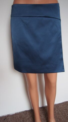 Next šedomodrá saténová sukně V.38 nová
