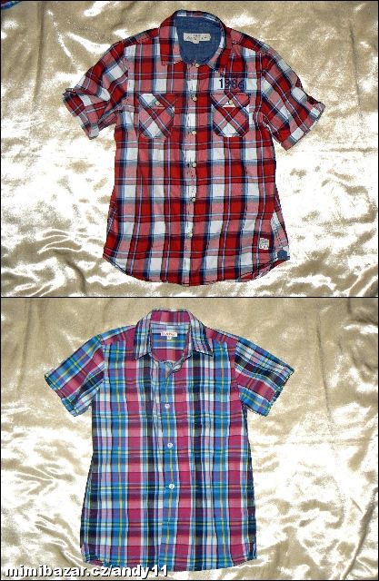 KOSTKOVANÁ, KARO košile - červená, modrá, růžová