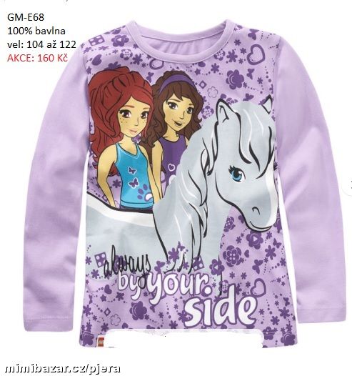 Fialkové tričko s koněm