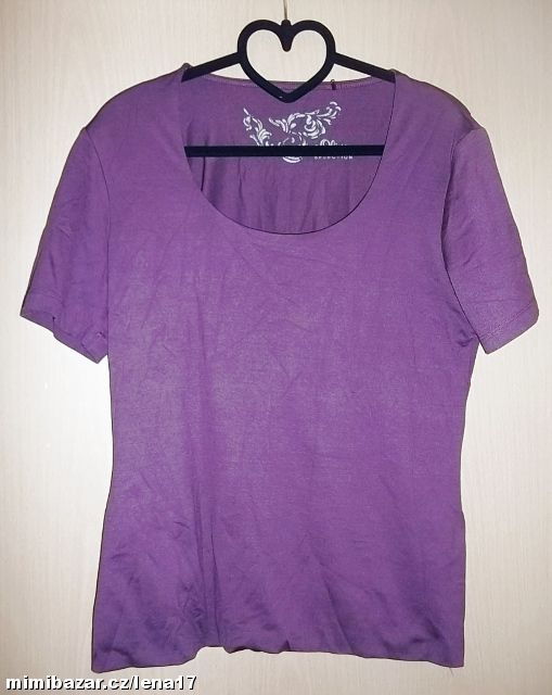 kvalitní strečové fialové tričko, UK 14, 40/42