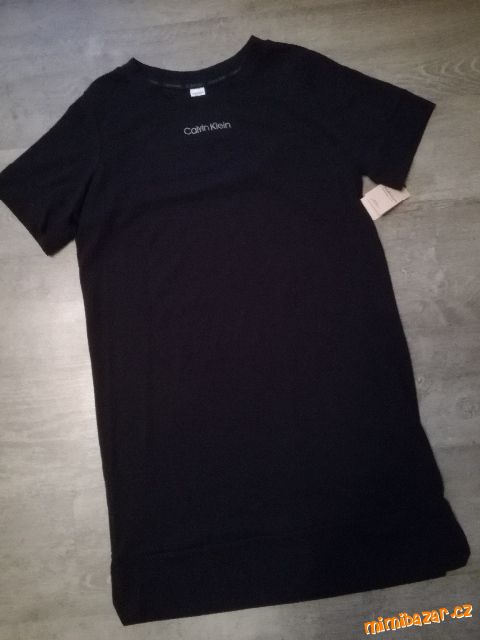 Černé šaty, triko-šaty, košilka bavl. v. S i M