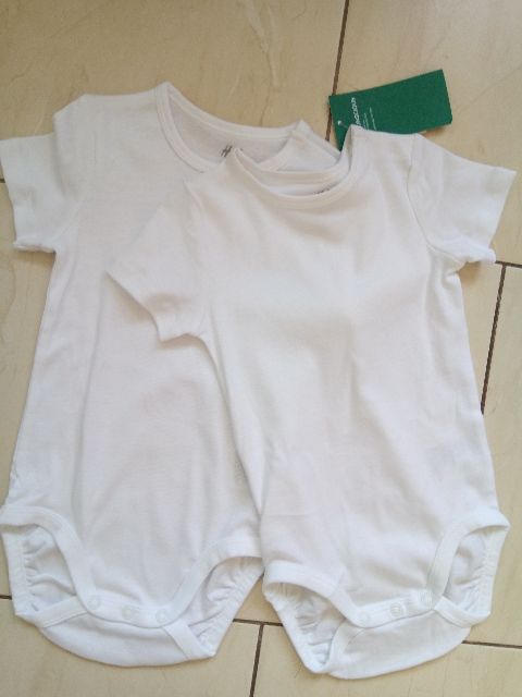 2-pack bílé bavlněné body - bodýčko H&M