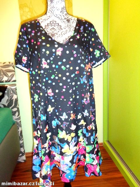 Luxusní černé vzdušné motýlkové šaty