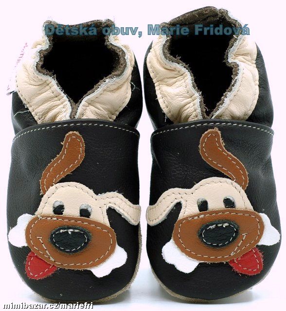 Kožené capáčky, přezůvky TUPTUSIE hnědý pes