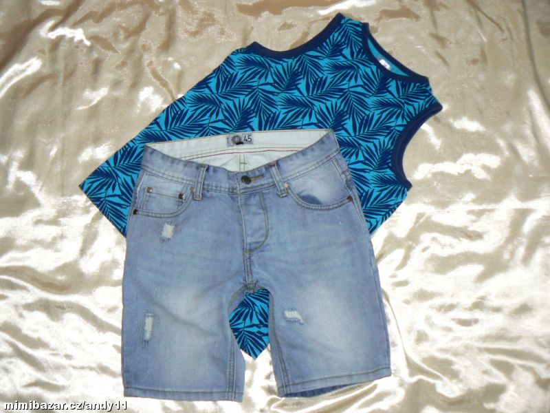 KRÁTKÉ riflové, džínové kraťasy - s odrbáním