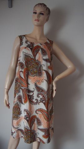 F&F bílooranžové letní šaty V.48 XXL