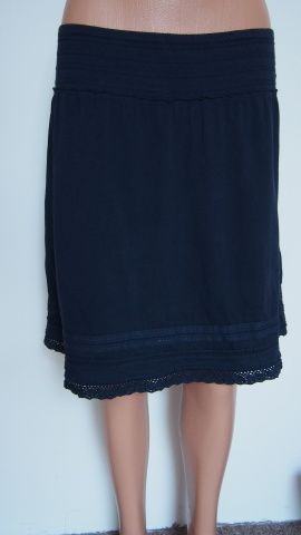 H&M tmavě modrá pružná sukně s krajkou V.XL-XXL