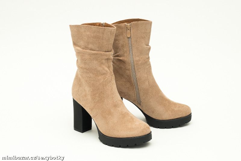 Béžové zimní kozačky vel. 37, 38, 39, 40, 41-3BARVY