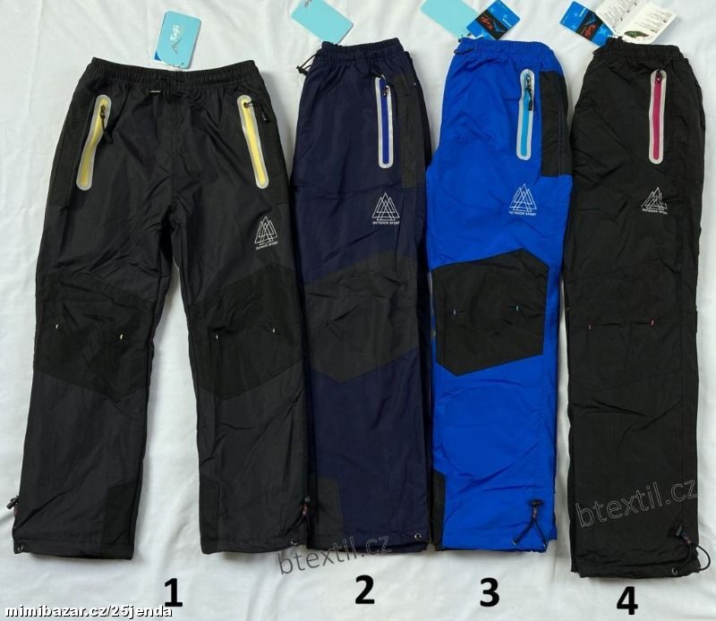 Dětské oteplené šusťáky, kalhoty zateplené fleecem