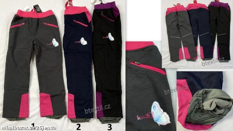 Dívčí softshellové oteplené kalhoty