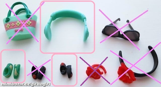 LPS panenky BLYTHE kabelka čelenka boty sluchátka