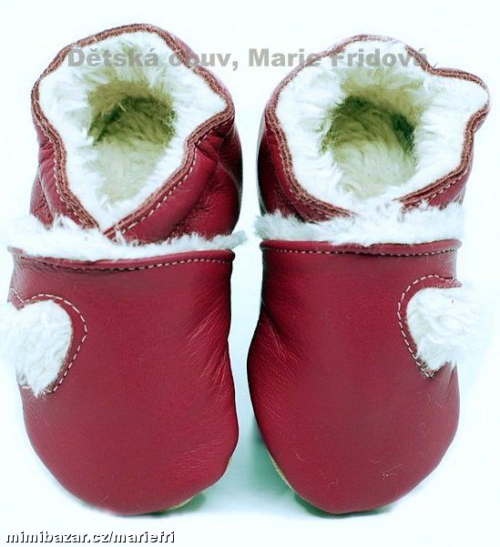 Zimní kožené capáčky/přezůvky TUPTUSIE růžové