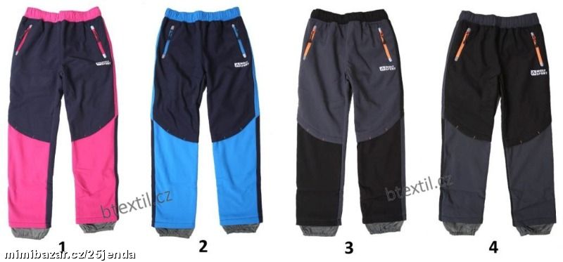 Dětské softshellové oteplené kalhoty