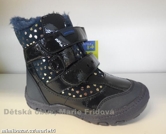 Zimní kožená obuv s kožíškem Protetika DERIKA navy