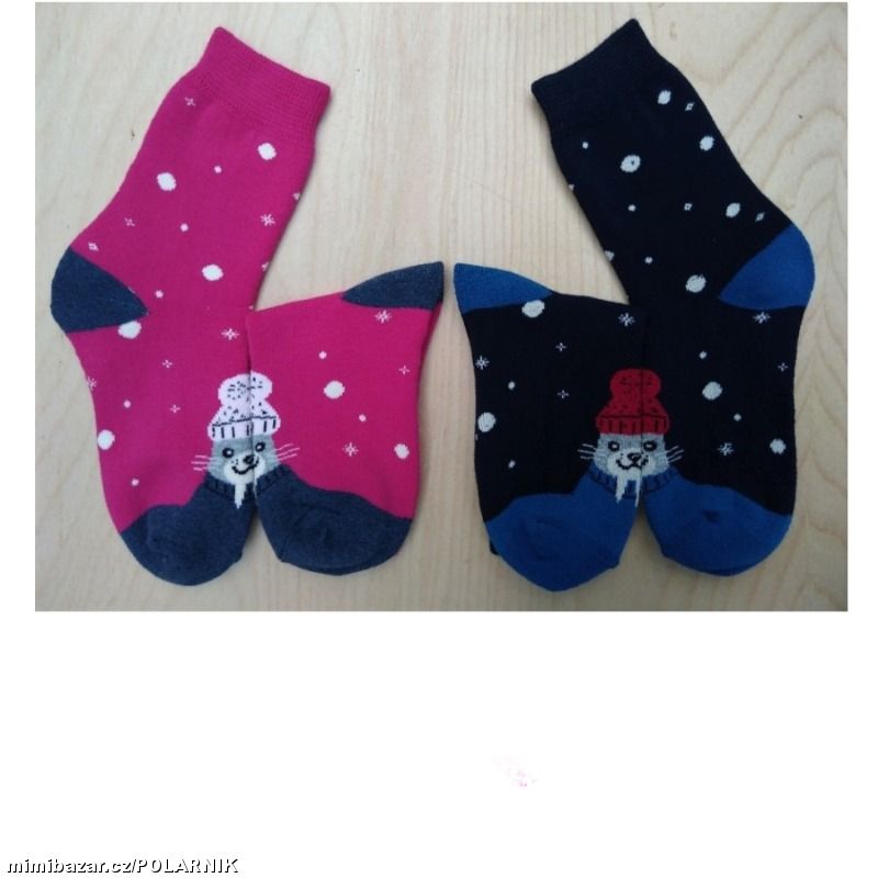 Dětské zimní froté ponožky s mrožem