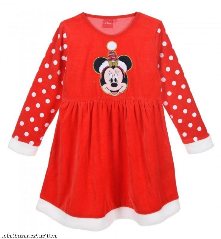 Vánoční šaty Minnie červené