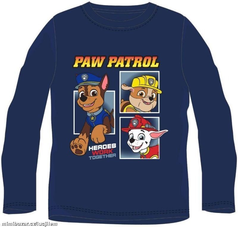 Tričko Tlapková Patrola dl. rukáv tmavě modré