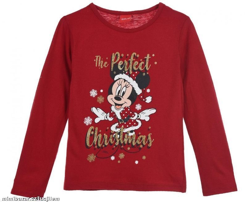 Vánoční tričko Minnie Mouse červené