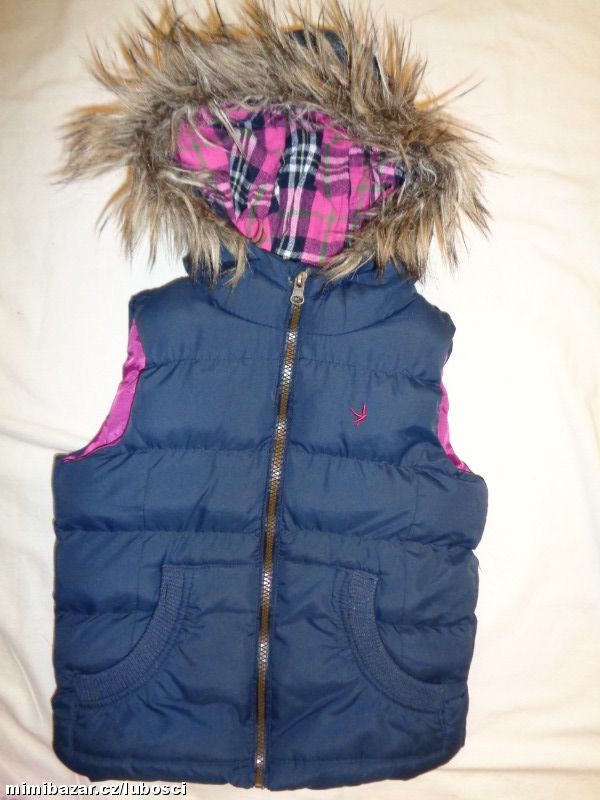 Luxusní modrá teplá zimní vesta