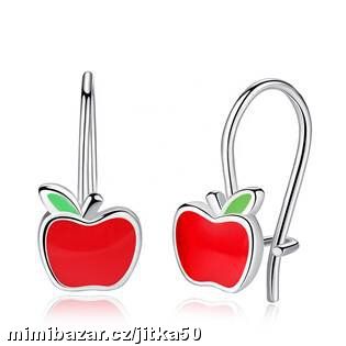 Dětské stříbrné náušnice jablíčka SKLADEM