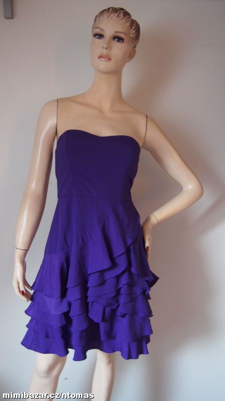 Coast fialové šaty s volánky V.34