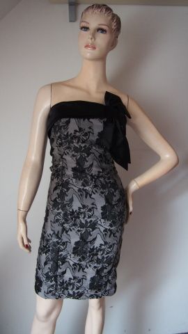 Mk one šedé šaty s mašlí - vosí pas V.36 Nové