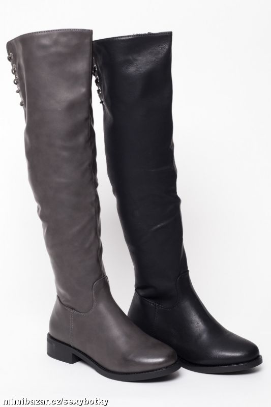 Vysoké šedé, černé zimní kozačky 36, 37, 38, 39