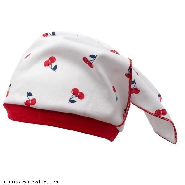 Kojenecká čepička - šáteček Cherry