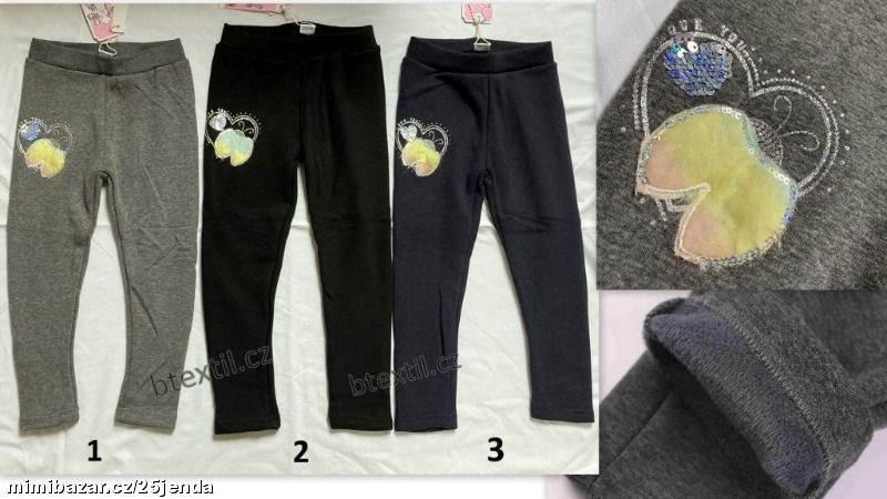 Oteplené legíny kalhoty s plyšem 98-128