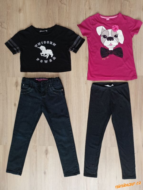 Komplet: rifle, legíny, triko, crop top-4 ks