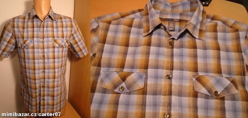 Pánská slim kostičkovaná košile H&M/v.S/2x52cm