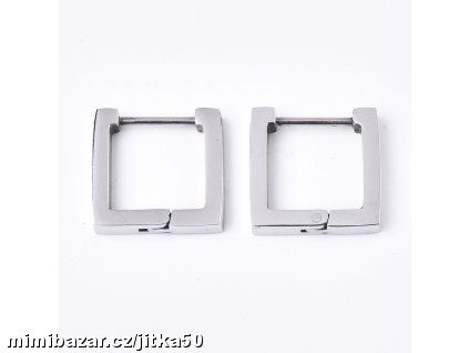 Náušnice čtverce 14mm z chir.oceli SKLADEM