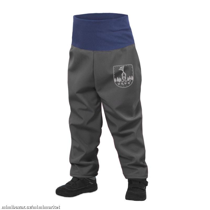 UNUO Soft. kalhoty s fleecem TM.ŠEDÉ 92/98 SLIM